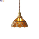 GobekUsa Amber Glass LED Pendant Light - Nordic Modern Copper Suspension Luminaire for Home