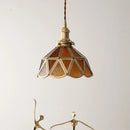GobekUsa Amber Glass LED Pendant Light - Nordic Modern Copper Suspension Luminaire for Home