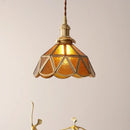 GobekUsa Amber Glass LED Pendant Light - Nordic Modern Copper Suspension Luminaire for Home