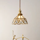 GobekUsa Amber Glass LED Pendant Light - Nordic Modern Copper Suspension Luminaire for Home