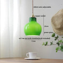 GobekUsa Amber Glass LED Pendant Light - Nordic Modern Copper Suspension Luminaire for Home