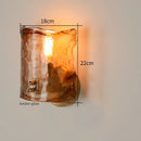 GobekUsa Amber Glass LED Wall Lamp for Bedroom Minimalistic Copper Lighting