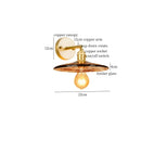 GobekUsa Amber Glass LED Wall Lamp for Bedroom Minimalistic Copper Lighting