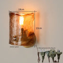 GobekUsa Amber Glass LED Wall Lamp for Bedroom Minimalistic Copper Lighting