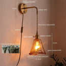 GobekUsa Amber Glass LED Wall Lamps for Living Room and Bathroom Mirror Lighting