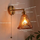 GobekUsa Amber Glass LED Wall Lamps for Living Room and Bathroom Mirror Lighting
