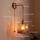 GobekUsa Amber Glass LED Wall Lamps for Living Room and Bathroom Mirror Lighting