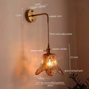 GobekUsa Amber Glass LED Wall Lamps for Living Room and Bathroom Mirror Lighting
