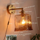 GobekUsa Amber Glass LED Wall Lamps for Living Room and Bathroom Mirror Lighting