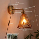 GobekUsa Amber Glass LED Wall Lamps for Living Room and Bathroom Mirror Lighting