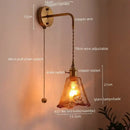 GobekUsa Amber Glass LED Wall Lamps for Living Room and Bathroom Mirror Lighting