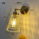 GobekUsa Amber Glass LED Wall Light Fixtures On/Off Switch Nordic Modern Sconce