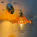 GobekUsa Amber Glass LED Wall Light Fixtures On/Off Switch Nordic Modern Sconce