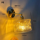 GobekUsa Amber Glass LED Wall Light Fixtures On/Off Switch Nordic Modern Sconce