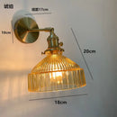 GobekUsa Amber Glass LED Wall Light Fixtures On/Off Switch Nordic Modern Sconce