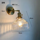 GobekUsa Amber Glass LED Wall Light Fixtures On/Off Switch Nordic Modern Sconce