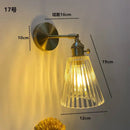 GobekUsa Amber Glass LED Wall Light Fixtures On/Off Switch Nordic Modern Sconce