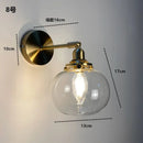 GobekUsa Amber Glass LED Wall Light Fixtures On/Off Switch Nordic Modern Sconce