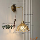 GobekUsa Amber Glass LED Wall Light for Bedroom & Staircase - Modern Nordic Plug-In Fixture