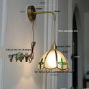 GobekUsa Amber Glass LED Wall Light for Bedroom & Staircase - Modern Nordic Plug-In Fixture