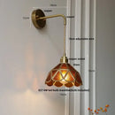 GobekUsa Amber Glass LED Wall Light for Bedroom & Staircase - Modern Nordic Plug-In Fixture