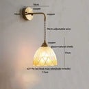 GobekUsa Amber Glass LED Wall Lights Modern Plug In Adjustable Sconce for Home Décor