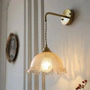 GobekUsa Amber Glass LED Wall Lights Modern Plug In Adjustable Sconce for Home Décor