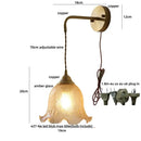 GobekUsa Amber Glass LED Wall Lights Modern Plug In Adjustable Sconce for Home Décor