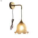 GobekUsa Amber Glass LED Wall Lights Modern Plug In Adjustable Sconce for Home Décor