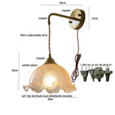 GobekUsa Amber Glass LED Wall Lights Modern Plug In Adjustable Sconce for Home Décor