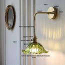 GobekUsa Amber Glass LED Wall Sconce, Brass Finish, Adjustable Wire, Modern Nordic Style