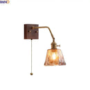 GobekUsa Amber Glass LED Wall Sconce Pull Chain Switch.