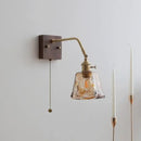 GobekUsa Amber Glass LED Wall Sconce Pull Chain Switch.