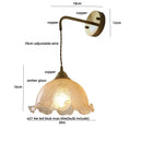 GobekUsa Amber Glass LED Wall Sconce with Pull Chain Switch for Bedroom and Bathroom