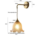 GobekUsa Amber Glass LED Wall Sconce with Pull Chain Switch for Bedroom and Bathroom