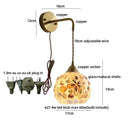 GobekUsa Amber Glass LED Wall Sconce with Pull Chain Switch for Bedroom and Bathroom