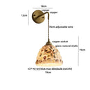 GobekUsa Amber Glass LED Wall Sconce with Pull Chain Switch for Bedroom and Bathroom