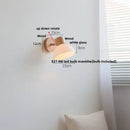 GobekUsa Amber Glass LED Wall Sconce with Pull Chain Switch, Nordic Modern Wood Stair Light