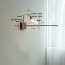 GobekUsa Amber Glass LED Wall Sconce with Walnut Wood, Pull Chain Switch for Living Room
