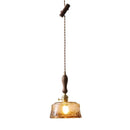 GobekUsa Amber Glass Pendant Lamps Copper Modern Hanging Lights for Living Dining Bedroom