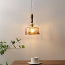 GobekUsa Amber Glass Pendant Lamps Copper Modern Hanging Lights for Living Dining Bedroom