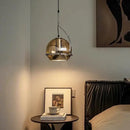 GobekUsa Amber Glass Pendant Light: Industrial Adjustable Angle Chandelier for Kitchen Bedroom Hallway