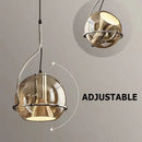GobekUsa Amber Glass Pendant Light: Industrial Adjustable Angle Chandelier for Kitchen Bedroom Hallway