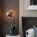 GobekUsa Amber Glass Pendant Light: Industrial Adjustable Angle Chandelier for Kitchen Bedroom Hallway