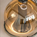 GobekUsa Amber Glass Pendant Light: Industrial Adjustable Angle Chandelier for Kitchen Bedroom Hallway