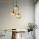 GobekUsa Amber Glass Pendant Lights for Kitchen, Restaurant, Bedroom - E27 Luminaires