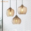 GobekUsa Amber Glass Pendant Lights for Kitchen, Restaurant, Bedroom - E27 Luminaires