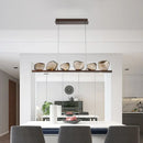 GobekUsa Amber Glass Stone Pendant Lamp - Minimalist 6-Bulb Island Fixture in Brown