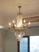 GobekUsa American Country Chandelier French Luxury Iron Crystal Lamp