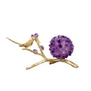 GobekUsa Amethyst Flower Ball Bird Sculpture Desk Decoration